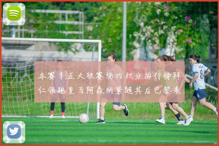 本赛季五大联赛场均积分排行榜拜仁领跑皇马阿森纳紧随其后巴黎表现不佳排第十二